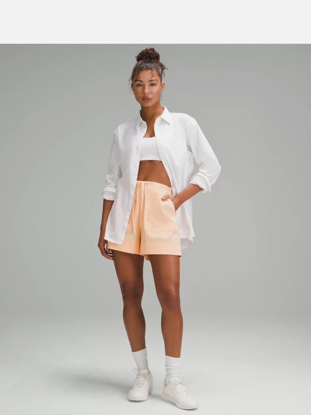 NWOT Lululemon Cotton-Blend Poplin High-Rise Short 4"